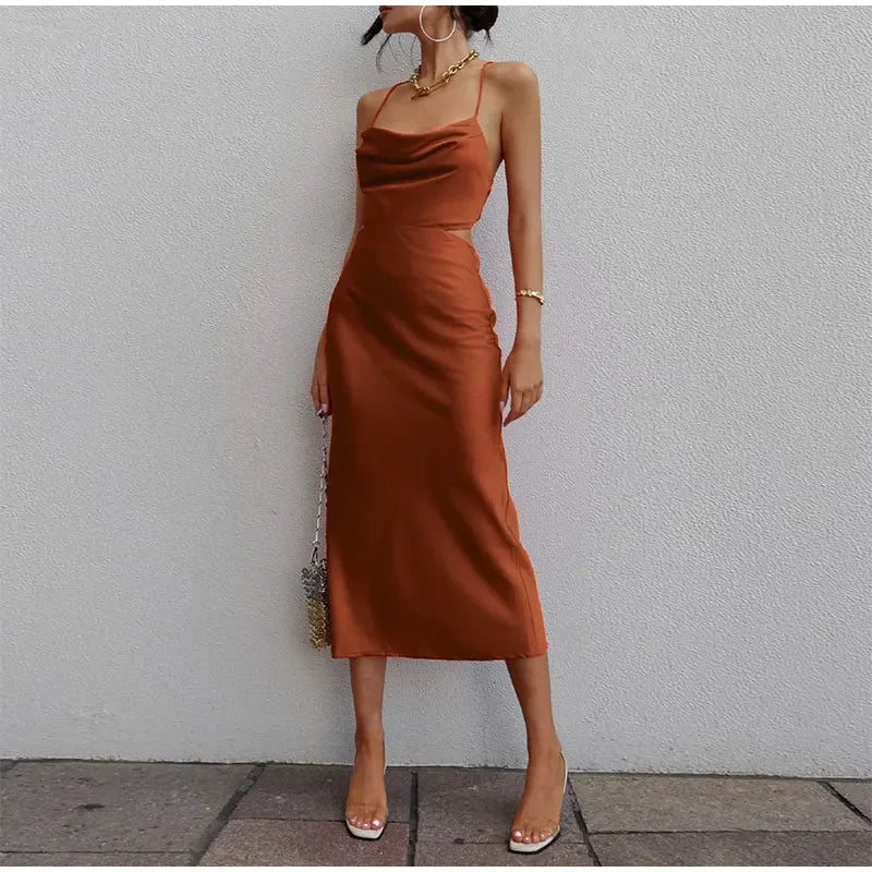 Vestido Longo Feminino Fenda Elegante