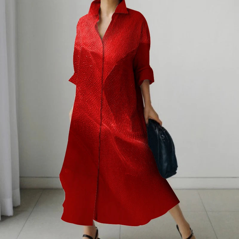 Novo Vestido Polo Feminino de Alta Qualidade, Ajuste Fino Moda Casual Acima do Joelho Outono/Inverno