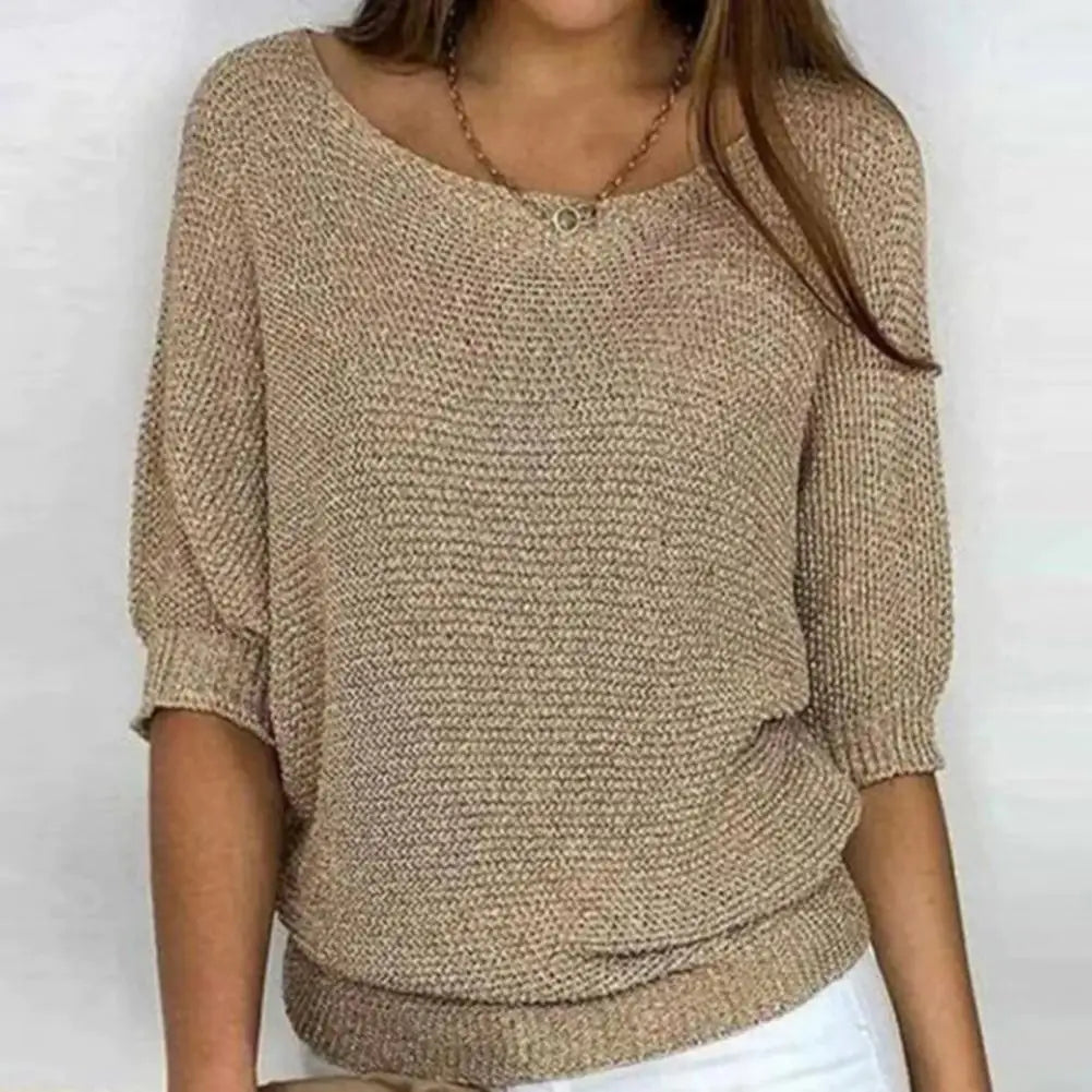 Sueter Feminino Elegante: Estilo Casual, Várias Cores, Confortavel e Muito Charme, com 3/4 de Manga para Outono/Inverno