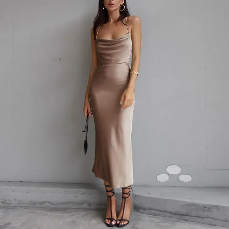 Vestido Longo Feminino Fenda Elegante