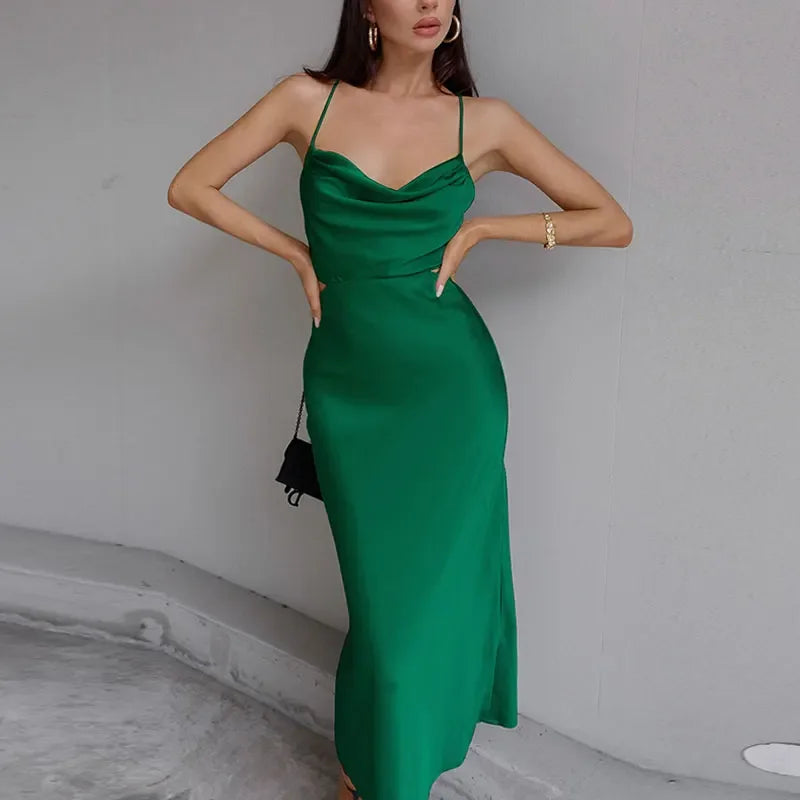 Vestido Longo Feminino Fenda Elegante